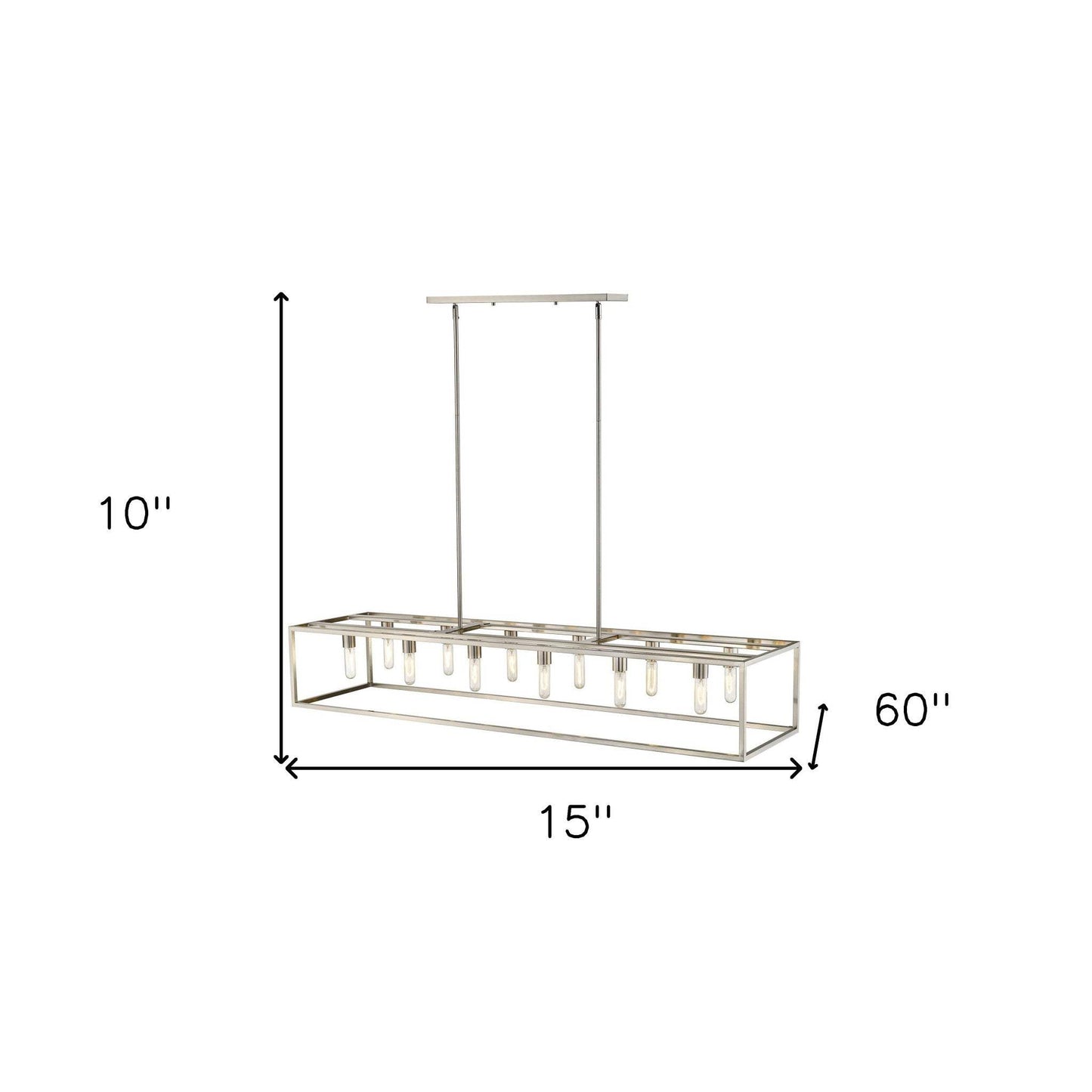Cobar 12-Light Satin Nickel Island Pendant - Homeroots - Flyclothing LLC