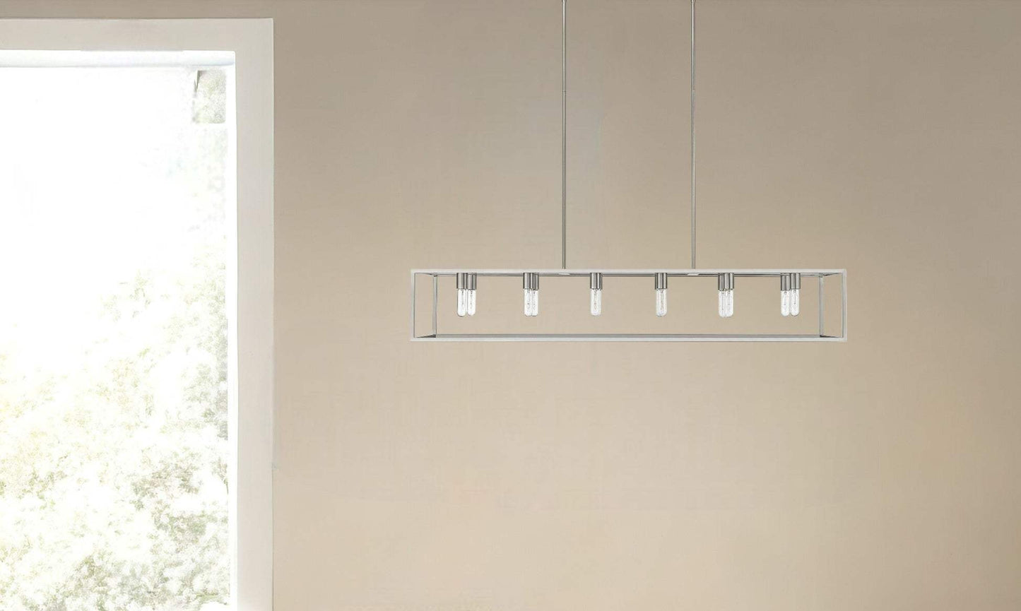 Cobar 12-Light Satin Nickel Island Pendant - Homeroots - Flyclothing LLC