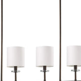 Kara 4-Light Oil-Rubbed Bronze Island Pendant With Fabric Shades And Crystal Bobeches - Homeroots - Flyclothing LLC