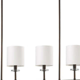 Kara 4-Light Oil-Rubbed Bronze Island Pendant With Fabric Shades And Crystal Bobeches - Homeroots - Flyclothing LLC