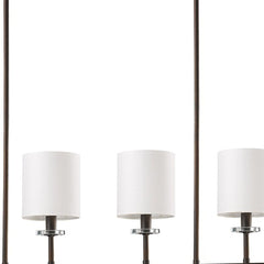Kara 4-Light Oil-Rubbed Bronze Island Pendant With Fabric Shades And Crystal Bobeches