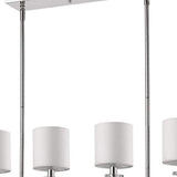 Kara 4-Light Polished Nickel Island Pendant With Fabric Shades And Crystal Bobeches - Homeroots - Flyclothing LLC