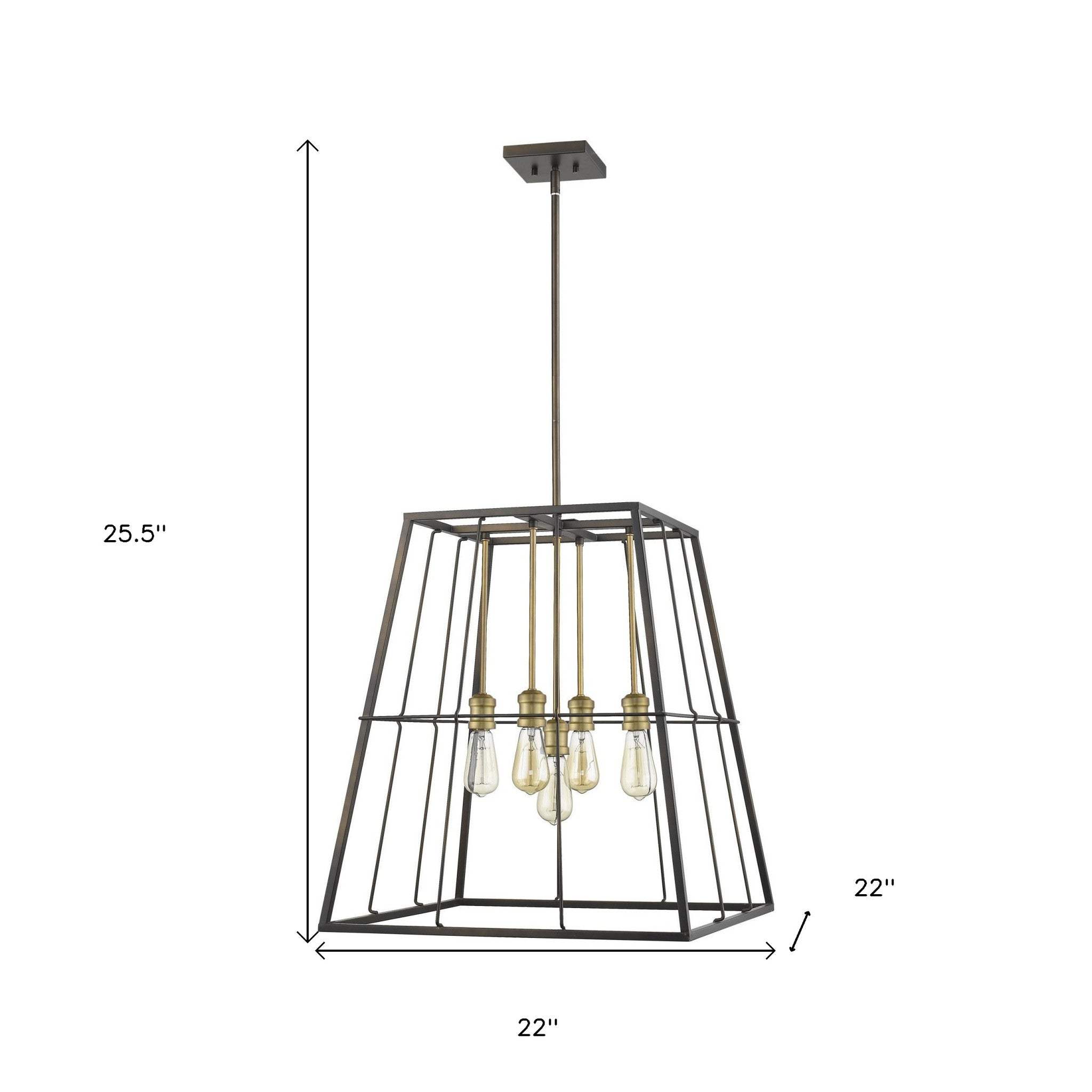 Charley 5-Light Oil-Rubbed Bronze Pendant - Homeroots - Flyclothing LLC