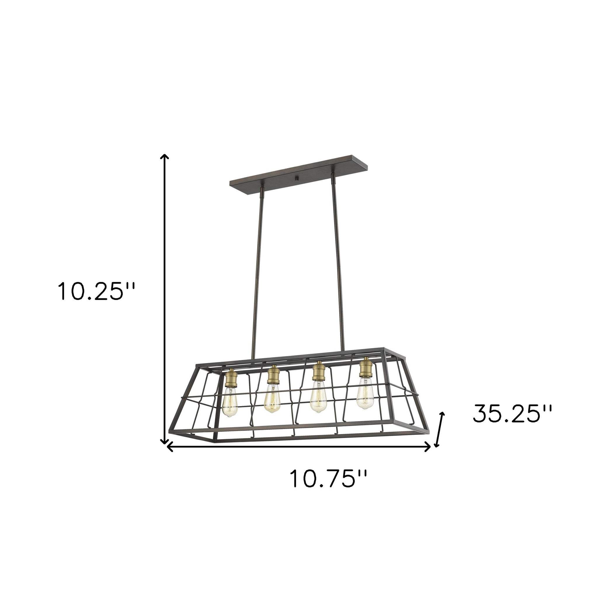 Charley 4-Light Oil-Rubbed Bronze Pendant - Homeroots - Flyclothing LLC