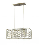 Brax 2-Light Washed Gold Island Pendant With Crystal Accents - Homeroots