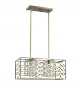 Brax 2-Light Washed Gold Island Pendant With Crystal Accents - Homeroots - Flyclothing LLC