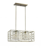 Brax 2-Light Washed Gold Island Pendant With Crystal Accents - Homeroots