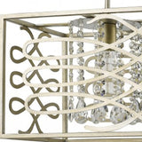 Brax 2-Light Washed Gold Island Pendant With Crystal Accents - Homeroots