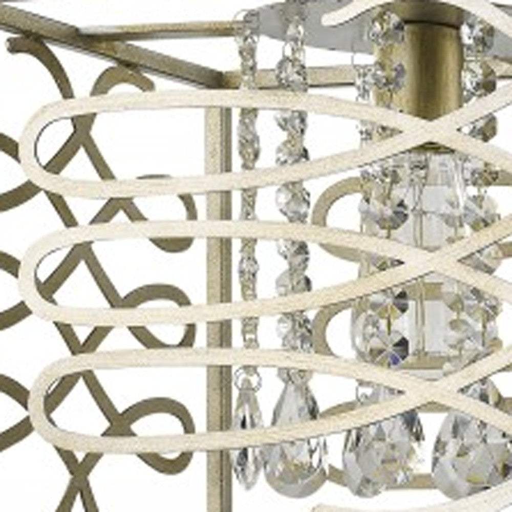 Brax 2-Light Washed Gold Island Pendant With Crystal Accents - Homeroots - Flyclothing LLC
