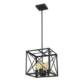 Brooklyn 4-Light Matte Black Pendant With Metal Framework Shade - Homeroots - Flyclothing LLC