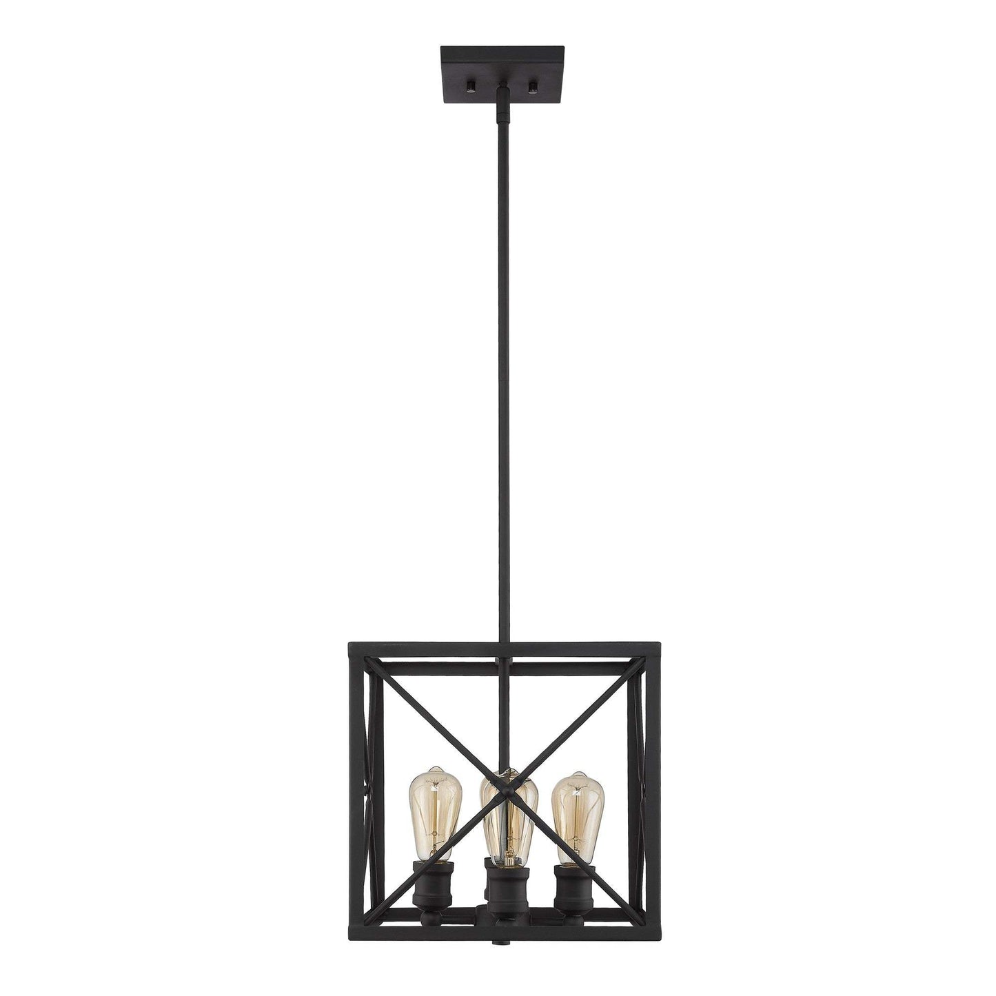 Brooklyn 4-Light Matte Black Pendant With Metal Framework Shade - Homeroots - Flyclothing LLC