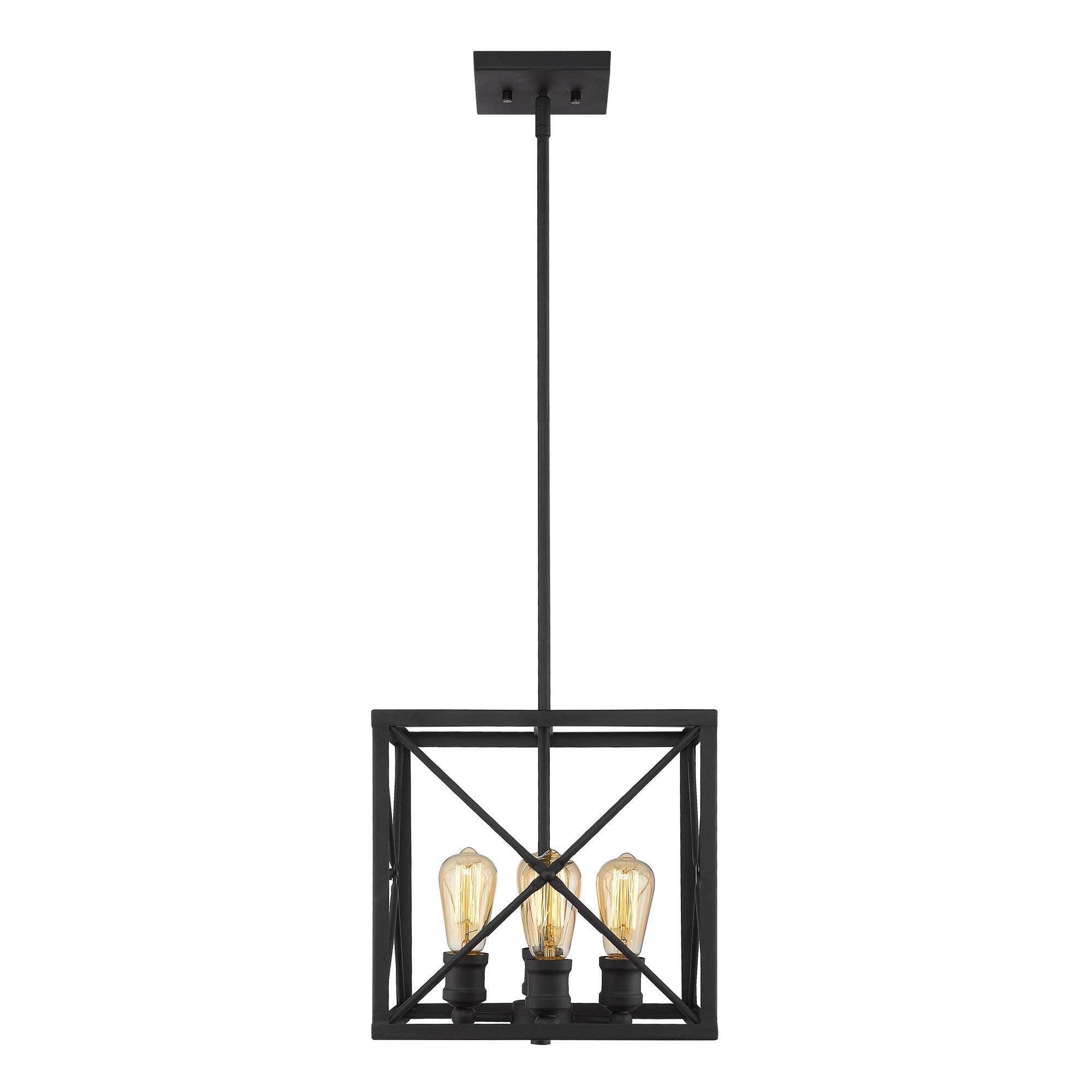 Brooklyn 4-Light Matte Black Pendant With Metal Framework Shade - Homeroots - Flyclothing LLC