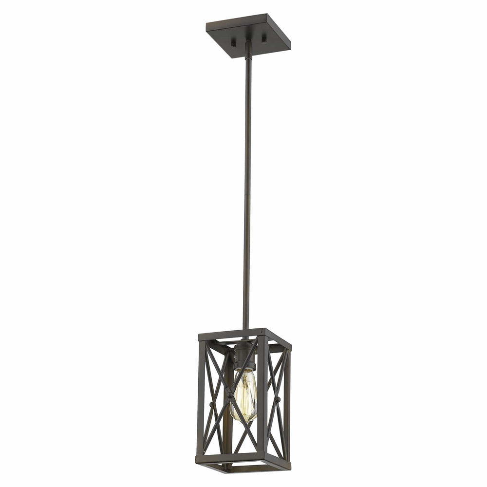 Bronze Metal Geometric Mini Pendant Hanging Light - Homeroots