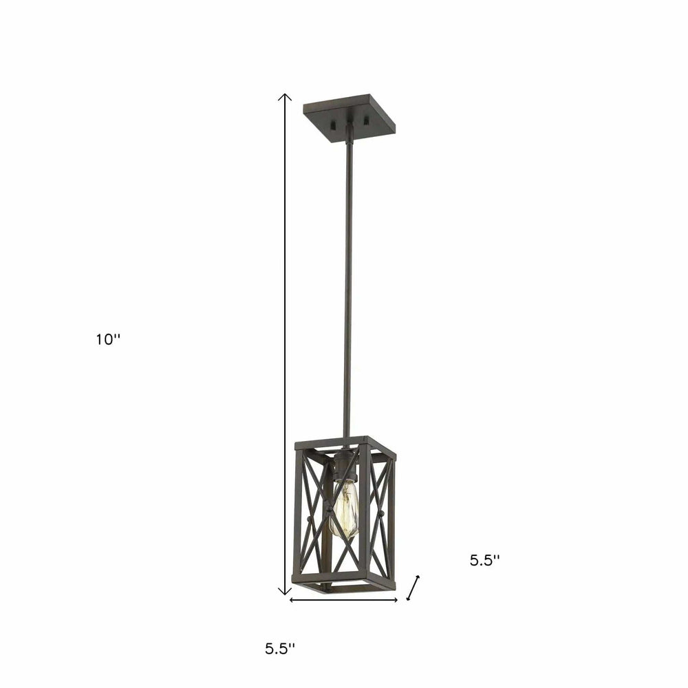 Bronze Metal Geometric Mini Pendant Hanging Light - Homeroots - Flyclothing LLC