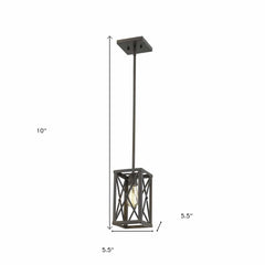 Bronze Metal Geometric Mini Pendant Hanging Light - Homeroots