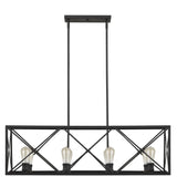 Brooklyn 8-Light Matte Black Island Pendant With Metal Framework Shade - Homeroots - Flyclothing LLC