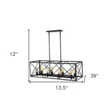 Brooklyn 8-Light Matte Black Island Pendant With Metal Framework Shade - Homeroots - Flyclothing LLC