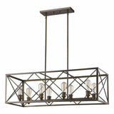 Brooklyn 8-Light Oil-Rubbed Bronze Island Pendant With Metal Framework Shade - Homeroots