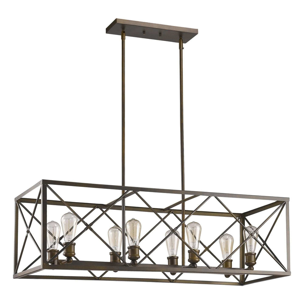 Brooklyn 8-Light Oil-Rubbed Bronze Island Pendant With Metal Framework Shade - Homeroots - Flyclothing LLC