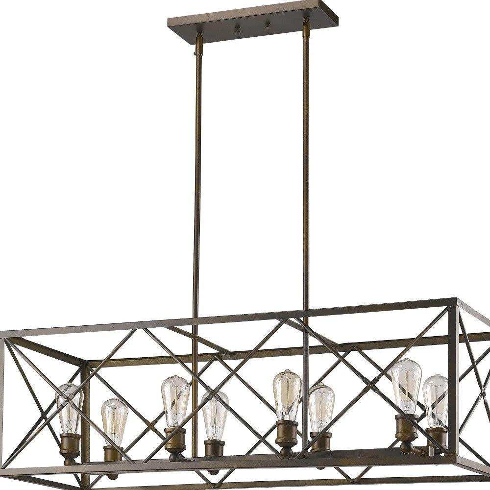 Brooklyn 8-Light Oil-Rubbed Bronze Island Pendant With Metal Framework Shade - Homeroots - Flyclothing LLC