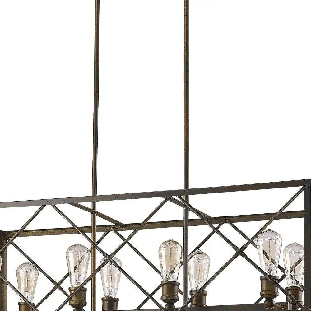 Brooklyn 8-Light Oil-Rubbed Bronze Island Pendant With Metal Framework Shade - Homeroots - Flyclothing LLC