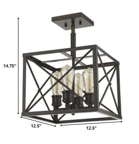 Brooklyn 4-Light Oil-Rubbed Bronze Convertible Pendant - Homeroots - Flyclothing LLC