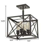 Brooklyn 4-Light Oil-Rubbed Bronze Convertible Pendant - Homeroots - Flyclothing LLC