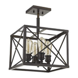 Brooklyn 4-Light Oil-Rubbed Bronze Convertible Pendant - Homeroots - Flyclothing LLC