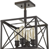 Brooklyn 4-Light Oil-Rubbed Bronze Convertible Pendant - Homeroots - Flyclothing LLC
