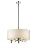 Andrea 5-Light Polished Nickel Drum Pendant With Ivory Hardback Shade - Homeroots