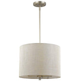 Daria 3-Light Washed Gold Pendant With Washed Gold And White Drum Shade - Homeroots - Flyclothing LLC