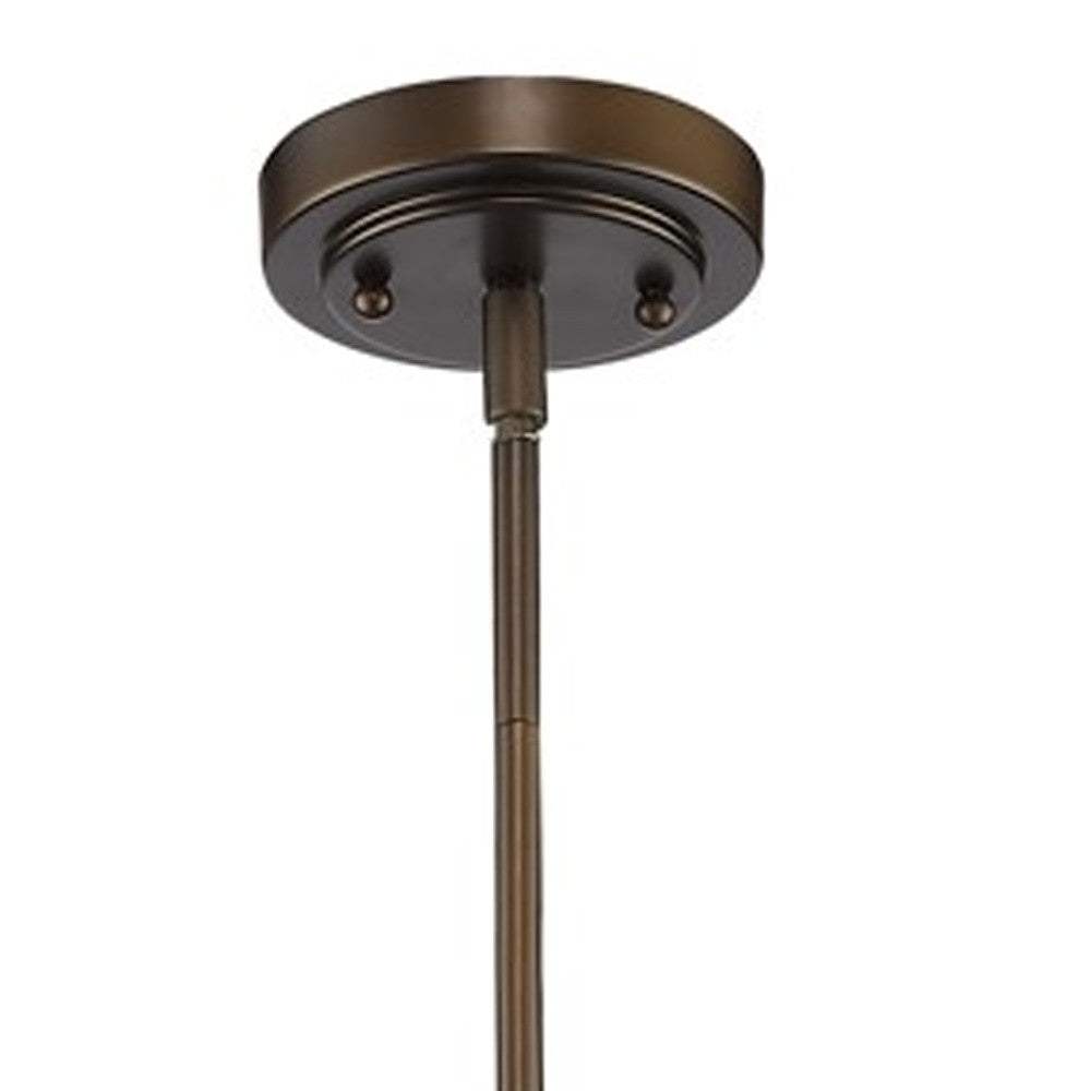 Antique Bronze Hanging Light with Glass Dome Shade - Homeroots - Flyclothing LLC