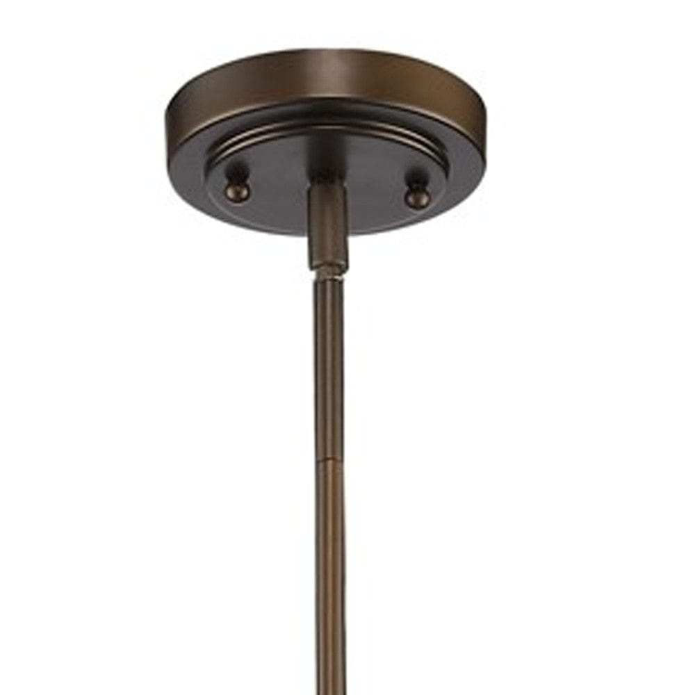 Antique Bronze Hanging Light with Glass Dome Shade - Homeroots - Flyclothing LLC