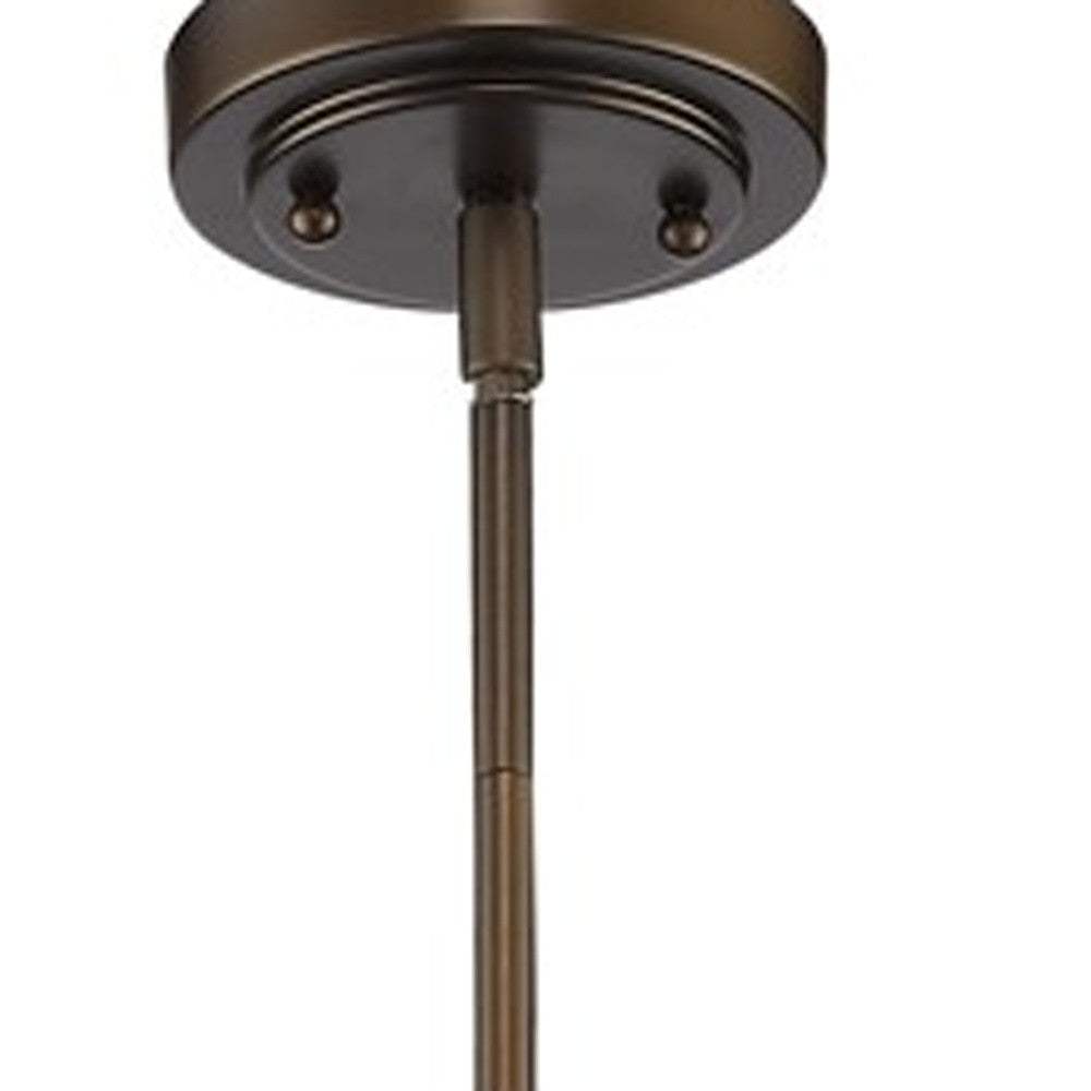 Antique Bronze Hanging Light with Glass Dome Shade - Homeroots - Flyclothing LLC