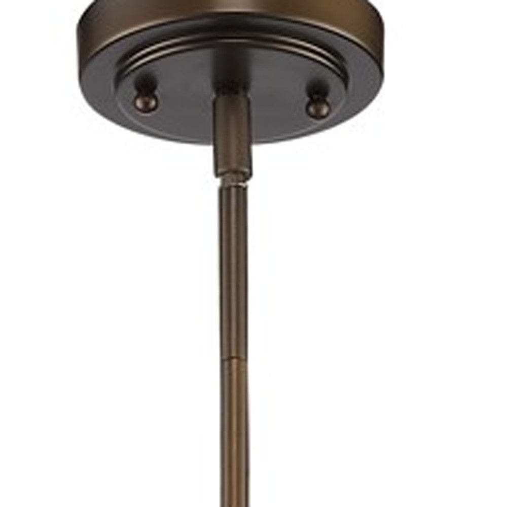 Antique Bronze Hanging Light with Glass Dome Shade - Homeroots - Flyclothing LLC