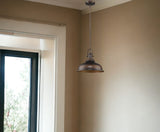 Antique Bronze Hanging Light with Glass Dome Shade - Homeroots