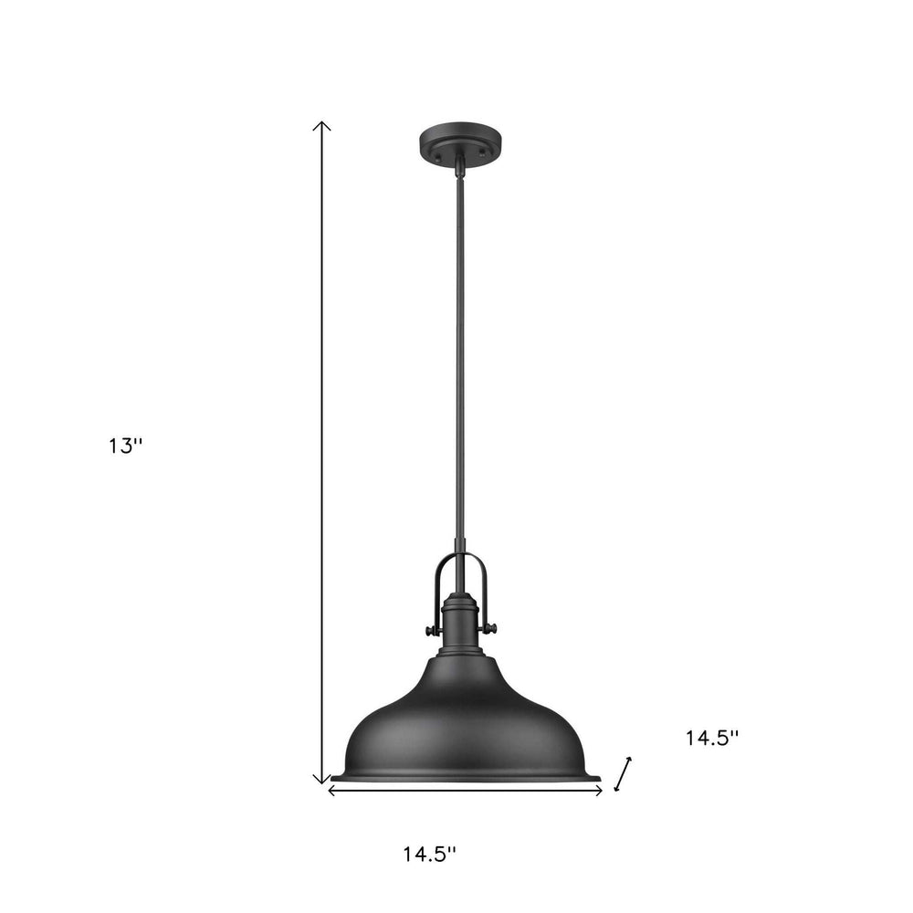 Matte Black Hanging Light with Dome Shade - Homeroots - Flyclothing LLC