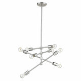 Calix 8-Light Satin Nickel Pendant - Homeroots