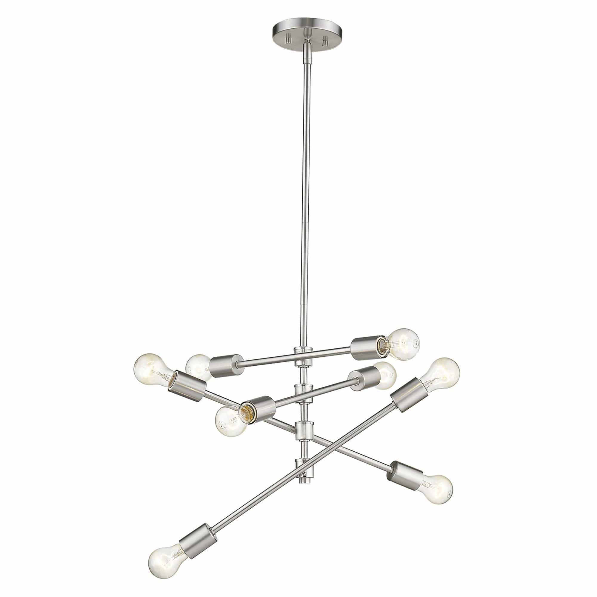 Calix 8-Light Satin Nickel Pendant - Homeroots