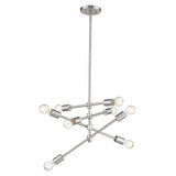 Calix 8-Light Satin Nickel Pendant - Homeroots
