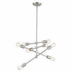 Calix 8-Light Satin Nickel Pendant - Homeroots