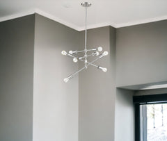 Calix 8-Light Satin Nickel Pendant - Homeroots