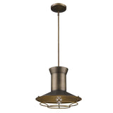 Newport 1-Light Tin Coated Pendant With Raw Brass Interior Shade And Louver - Homeroots