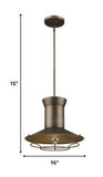 Newport 1-Light Tin Coated Pendant With Raw Brass Interior Shade And Louver - Homeroots - Flyclothing LLC