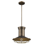 Newport 1-Light Tin Coated Pendant With Raw Brass Interior Shade And Louver - Homeroots