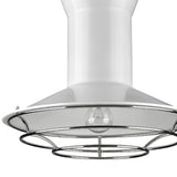 Newport 1-Light White Pendant With Polished Nickel Louver - Homeroots