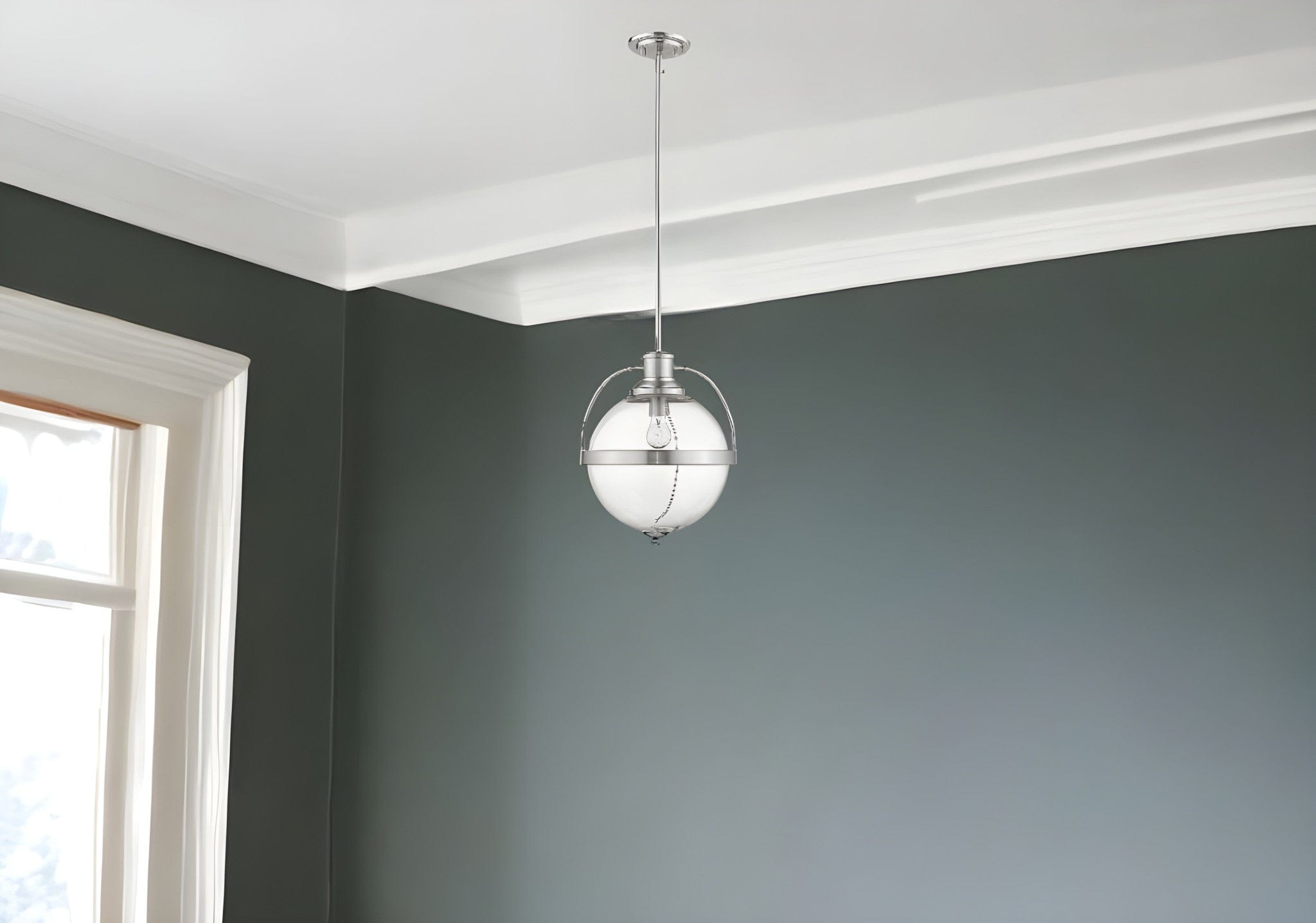 Kassian 1-Light Satin Nickel Pendant - Homeroots