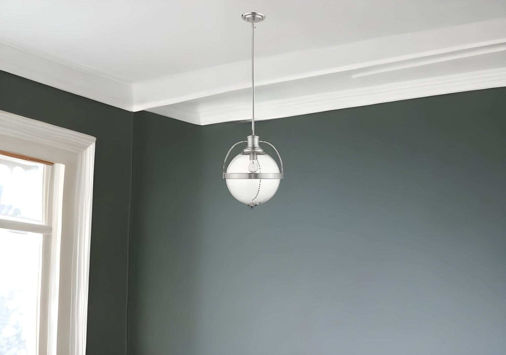 Kassian 1-Light Satin Nickel Pendant - Homeroots - Flyclothing LLC