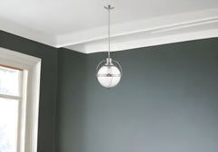 Kassian 1-Light Satin Nickel Pendant - Homeroots