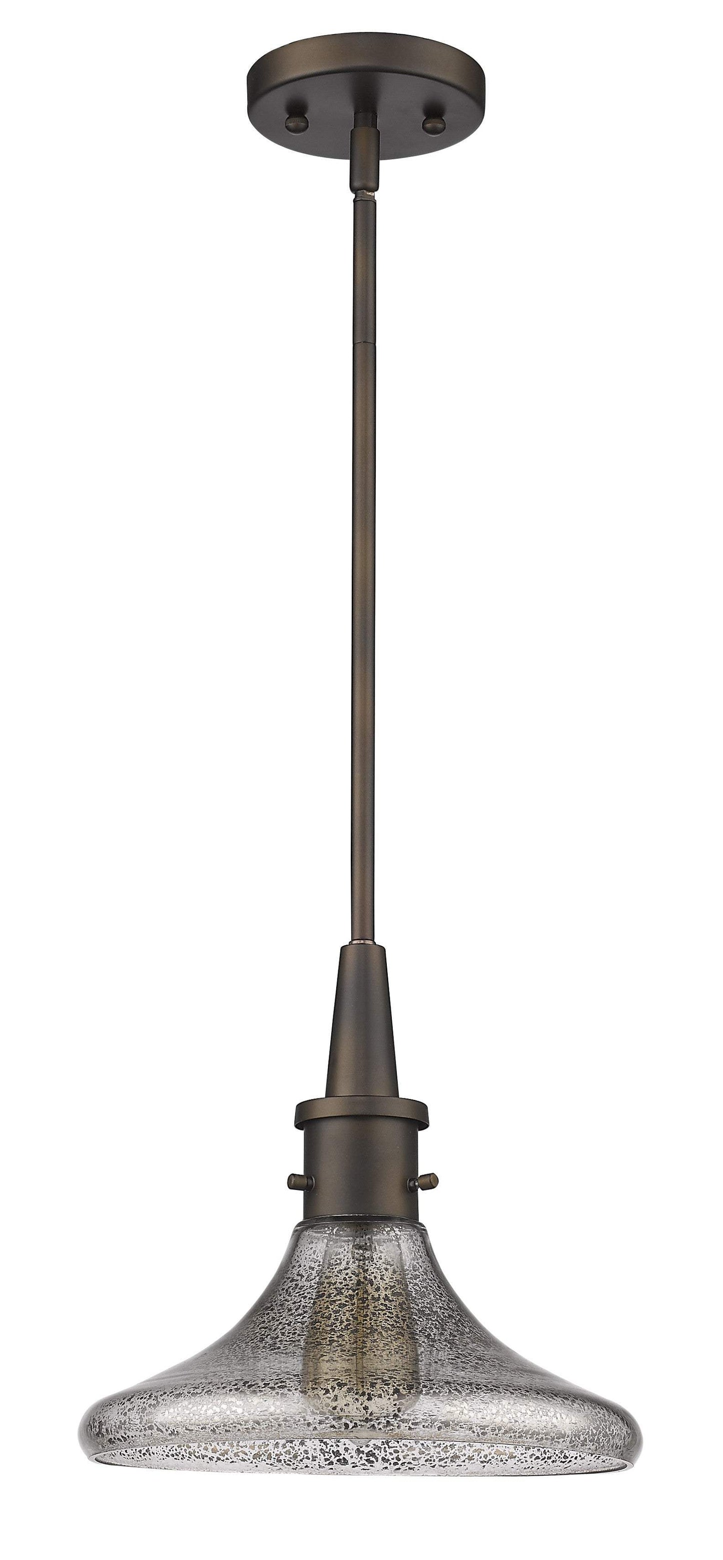 Antique Bronze Hanging Light with Pebbled Glass Shade - Homeroots - Flyclothing LLC